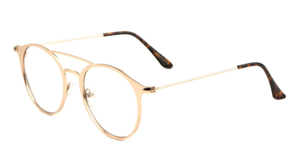 Retro Style Thin Frame Clear Lens Aviators Wholesale Bulk Glasses