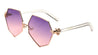 Angled Butterfly Oceanic Color Lens Wholesale Sunglasses