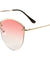 Rimless Oceanic Color Cat Eye Metal Top Accent Wholesale Bulk Sunglasses