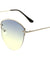 Rimless Oceanic Color Cat Eye Metal Top Accent Wholesale Bulk Sunglasses