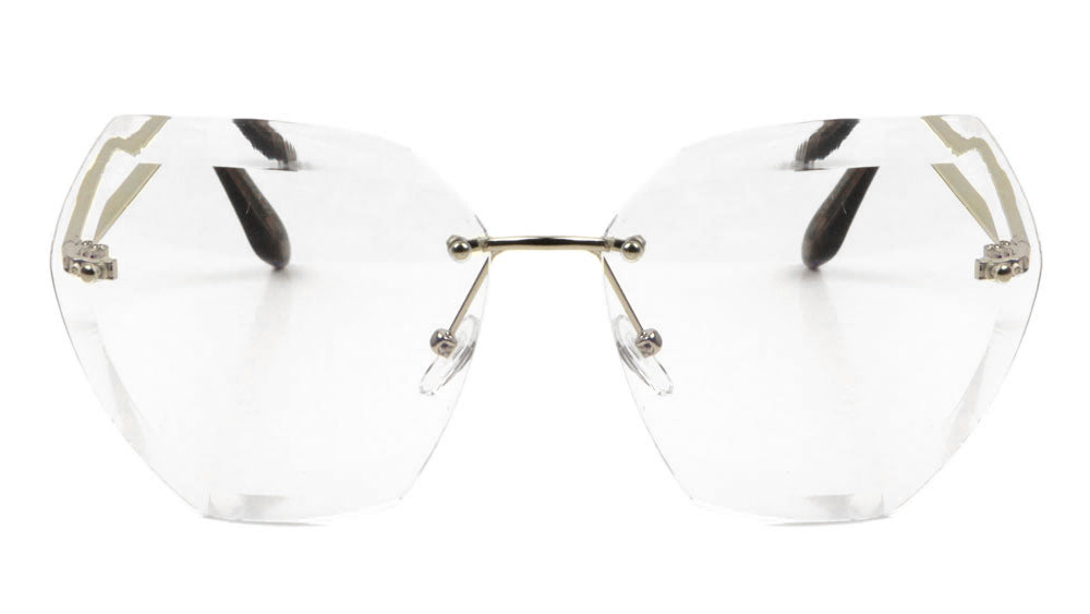 Rimless Butterfly Clear Lens Wholesale Bulk Glasses - Frontier Fashion, Inc.