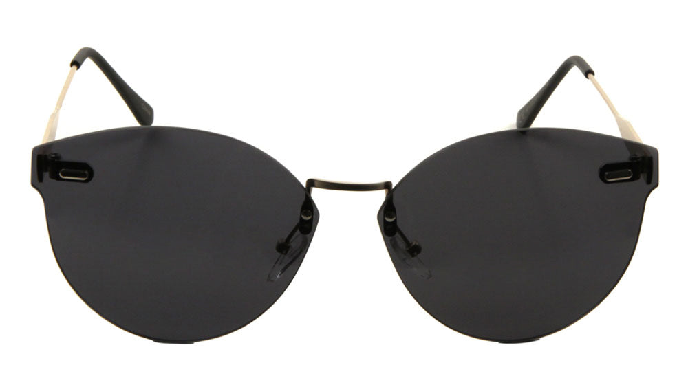 Rimless Retro Style Flat Color Mirror Bulk Sunglasses