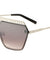 Mesh Rimless Angled Solid One Piece Color Mirror Sunglasses