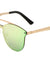 Rimless Retro Aviators Solid One Piece Color Mirror Sunglasses