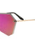 Rimless Angled Butterfly Solid One Piece Color Mirror Sunglasses