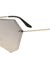 Rimless Angled Butterfly Solid One Piece Color Mirror Sunglasses