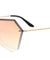 Rimless Angled Butterfly Solid One Piece Color Mirror Sunglasses