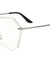 Rimless Angled Butterfly Solid One Piece Clear Lens Glasses