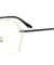 Rimless Angled Butterfly Solid One Piece Clear Lens Glasses