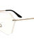 Rimless Angled Butterfly Solid One Piece Clear Lens Glasses