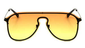 Rimless Solid One Piece Keyhole Nose Oceanic Color Wholesale Bulk Sunglasses