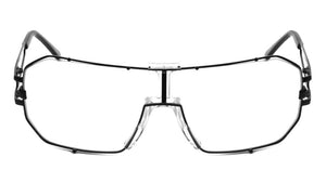 Solid One Piece Metal Accent Clear Lens Wholesale Bulk Glasses