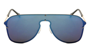 Rimless One Piece Color Mirror Lens Keyhole Nose Wholesale Bulk Sunglasses