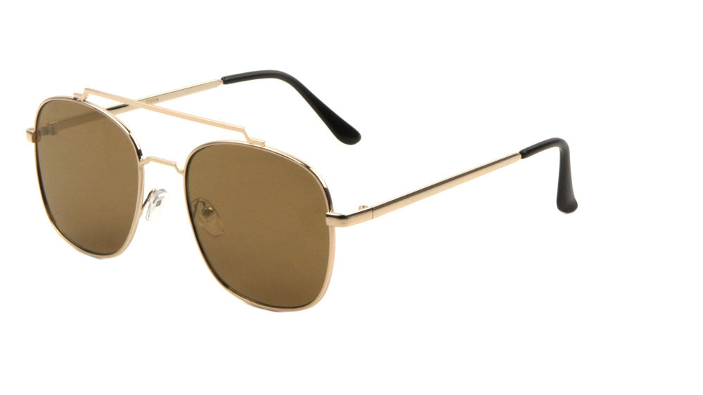 Squared Aviators Color Mirror Wholesale Bulk Sunglasses