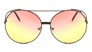 Rounded Aviators Oceanic Color Lens Wholesale Sunglasses