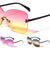 Rimless Solid One Piece Butterfly Wholesale Bulk Sunglasses