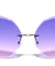 Rimless Butterfly Double Stud Oceanic Color Lens Wholesale Bulk Sunglasses