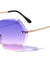 Rimless Butterfly Double Stud Oceanic Color Lens Wholesale Bulk Sunglasses