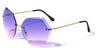 Rimless Butterfly Double Stud Oceanic Color Lens Wholesale Bulk Sunglasses