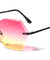 Rimless Butterfly Double Stud Oceanic Color Lens Wholesale Bulk Sunglasses