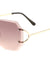 Rimless Butterfly Oceanic Color Round Metal Temple Wholesale Bulk Sunglasses