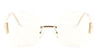 Rimless Butterfly Clear Lens Rectangular Accent Wholesale Bulk Glasses