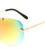 Rimless Solid One Piece Metal Top Bar Color Mirror Wholesale Bulk Sunglasses