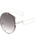 Rimless Cat Eye Color Mirror Fashion Wholesale Sunglasses