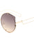 Rimless Cat Eye Color Mirror Fashion Wholesale Sunglasses