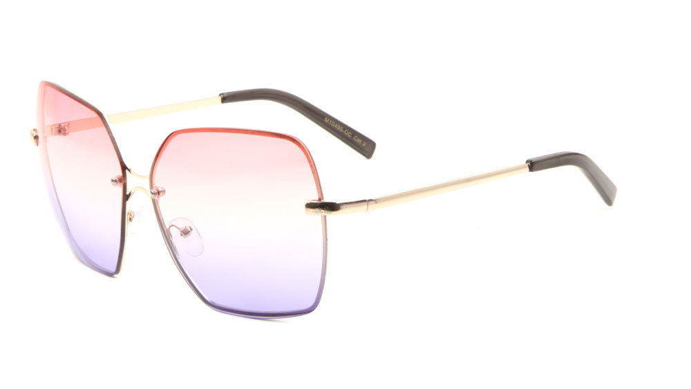 Rimless Oceanic Color Butterfly Wholesale Sunglasses