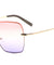 Rimless Oceanic Color Butterfly Wholesale Sunglasses