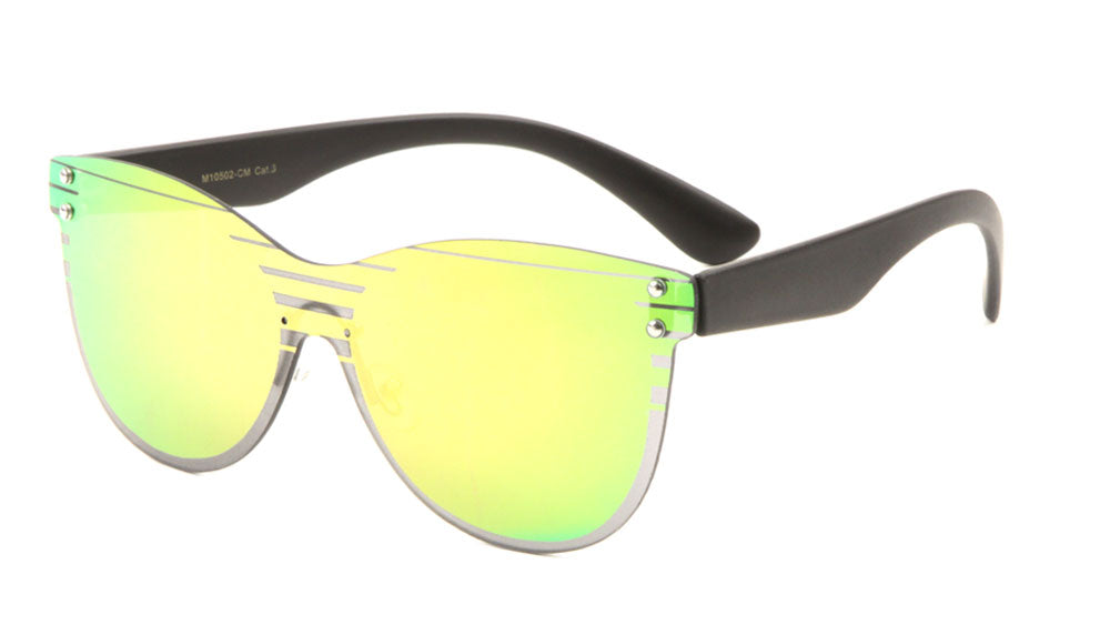 Rimless Solid One Piece Color Mirror Wholesale Sunglasses