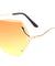 Rimless Butterfly Curved Leg Oceanic Color Lens Wholesale Sunglasses
