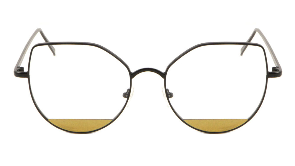 Retro Bottom Shield Clear Lens Wholesale Bulk Glasses
