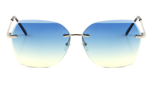 Rimless Butterfly Oceanic Color Wholesale Bulk Sunglasses