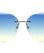Rimless Butterfly Oceanic Color Wholesale Bulk Sunglasses