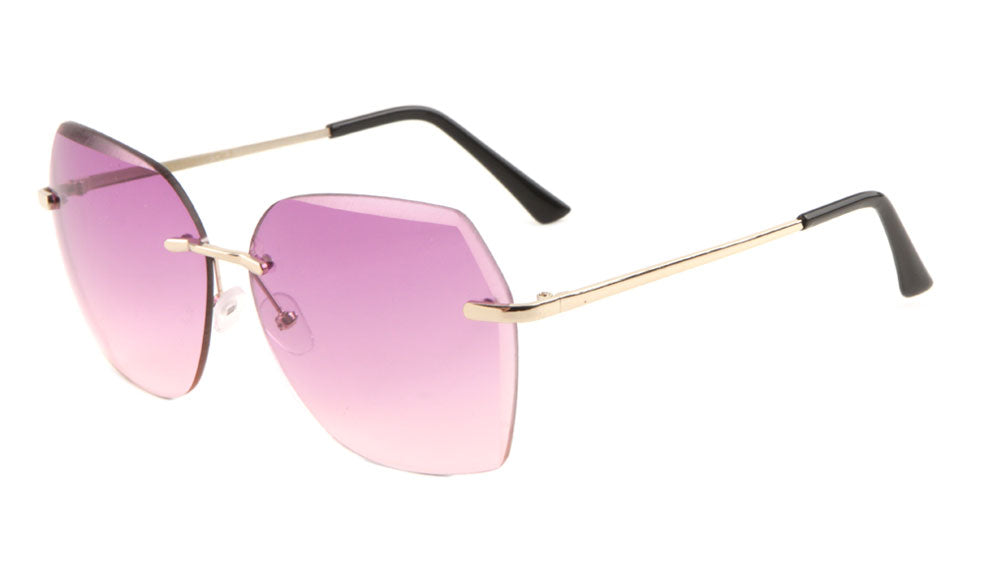 Rimless Butterfly Oceanic Color Wholesale Bulk Sunglasses