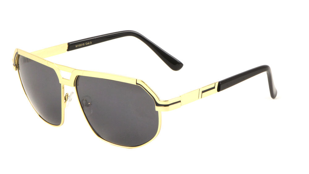 Semi Rimless Art Deco Square Aviators Wholesale Sunglasses