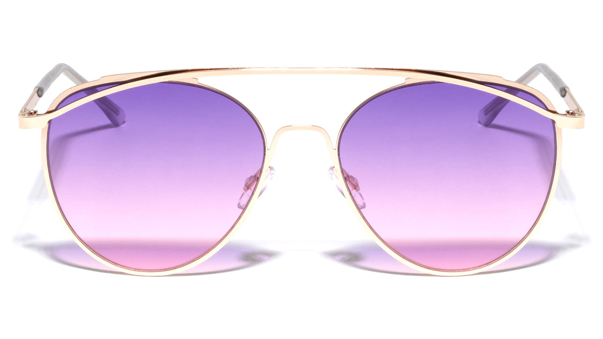 Rounded Oceanic Color Aviators Wholesale Sunglasses