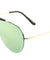 Rimless Solid One Piece Beaded Top Bar Color Mirror Lens Wholesale Sunglasses