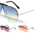 Rimless Solid One Piece Oceanic Color Lens Wholesale Sunglasses