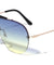 Rimless Solid One Piece Oceanic Color Lens Wholesale Sunglasses
