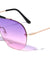 Rimless Solid One Piece Oceanic Color Lens Wholesale Sunglasses
