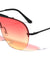 Rimless Solid One Piece Oceanic Color Lens Wholesale Sunglasses