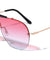 Rimless Solid One Piece Oceanic Color Lens Wholesale Sunglasses