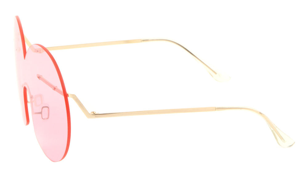 Avant Garde Rimless Solid One Piece Color Lens Wholesale Sunglasses
