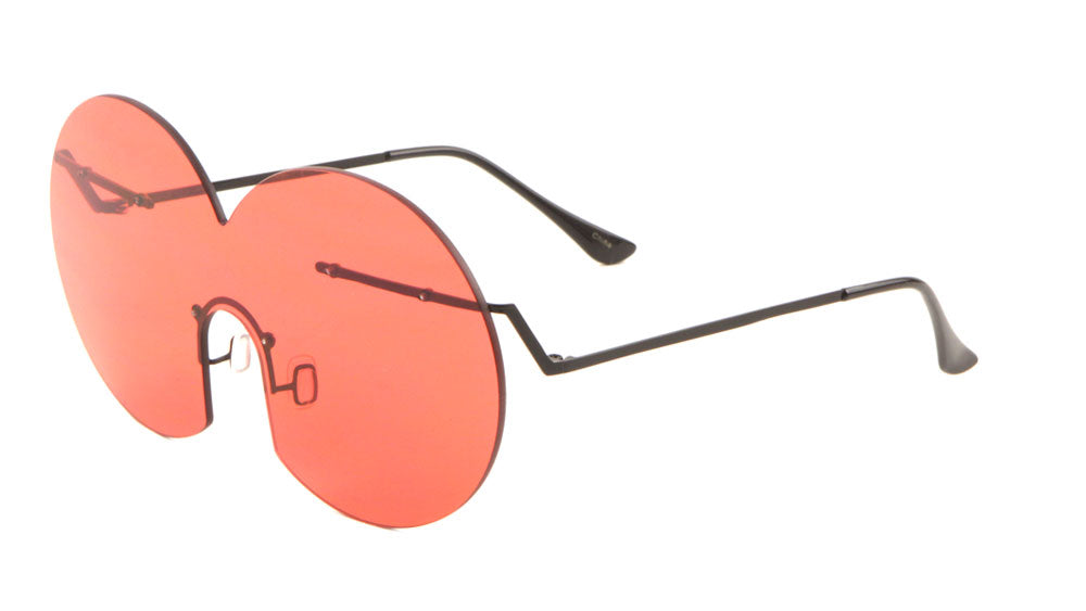 Avant Garde Rimless Solid One Piece Color Lens Wholesale Sunglasses