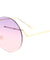 Avant Garde Rimless Solid One Piece Oceanic Color Wholesale Sunglasses
