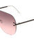 Rounded Rimless Solid One Piece Oceanic Color Lens Bulk Sunglasses
