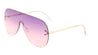 Rounded Rimless Solid One Piece Oceanic Color Lens Bulk Sunglasses